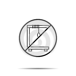 No history, decapitate icon. Simple thin line, outline vector of history ban, prohibition, embargo, interdict, forbiddance icons