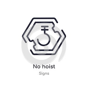 no hoist outline icon. isolated line vector illustration from signs collection. editable thin stroke no hoist icon on white