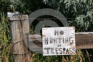 No hunting or trespassing