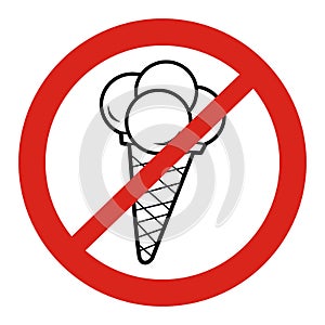 No ice-cream, sign vector illustration. Do not go with ice cream