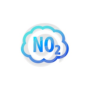 NO2 icon, nitrogen dioxide gas