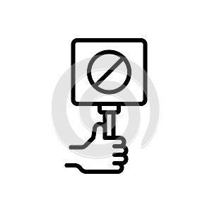 Black line icon for No, not and nope