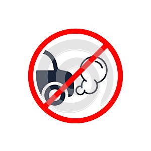 No idling or idle reduction transport sign on white background. vector isolated illustration