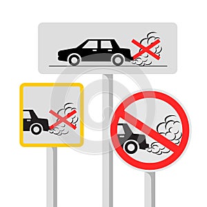 No idling road sign symbol