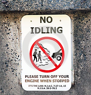 No Idling Sign