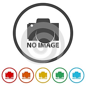 No image available icon. Set icons in color circle buttons