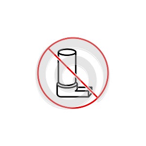 No inhaler sign on white background