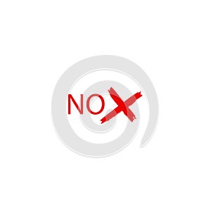 No inscription icon and checkmark. Vector illustration eps 10