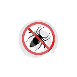No insect sign vector icon photo