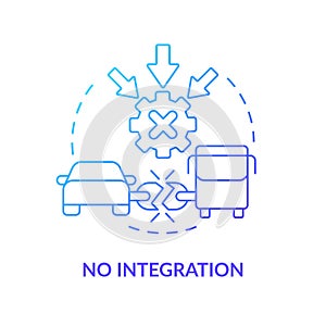 No integration blue gradient concept icon