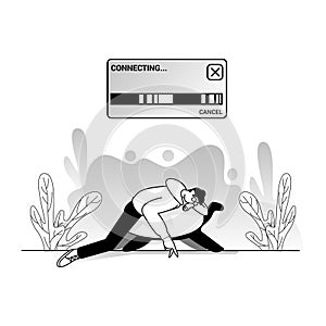 No internet connection, slow network connection vector illustration concept