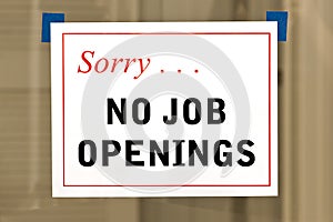 No Job Openings Sign photo