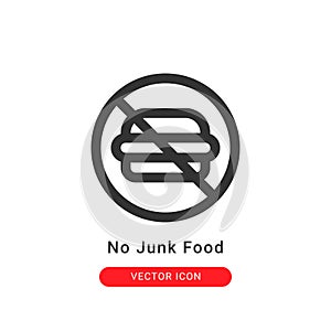 No junk food icon in outline style. for your website design and logo. Vector graphics illustration and editable stroke