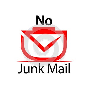 No junk mail icon vector. Flat design.