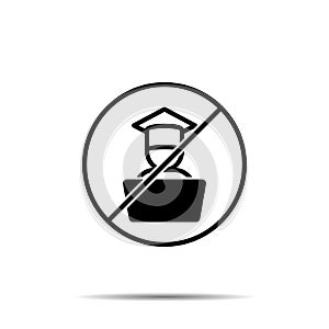 No laptop, education, online training icon. Simple thin line, outline vector of online traning ban, prohibition, embargo,