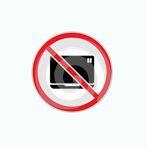 No Laptop Icon. Device Prohibition Symbol - Vector.