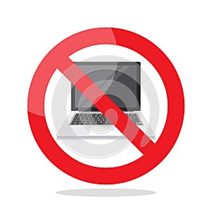 No laptop sign