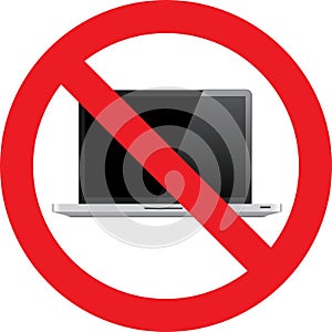 No Laptop sign
