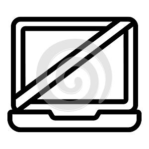 No laptop use icon outline vector. Digital detox