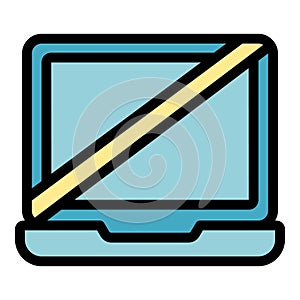 No laptop use icon vector flat