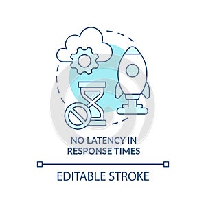 No latency in response times turquoise concept icon