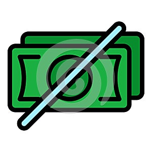 No laundry money icon vector flat