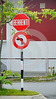 No Left turn sign board at Apartment parking area at setia alam,Malaysia