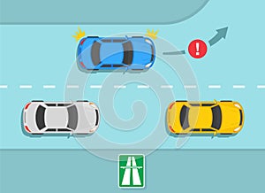 No left or u-turn on highways. Traffic rules on expressway, speedway, motorway. Turning left  is not allowed.