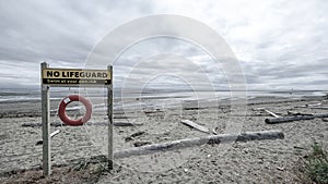 No Lifeguard On Duty - Abandoned Beach