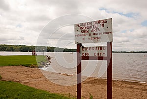 No lifeguard on duty beach