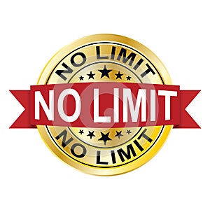 No limit golden sign badge medal stamp, vector illustration