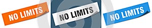 no limits banner. no limits speech bubble label set.