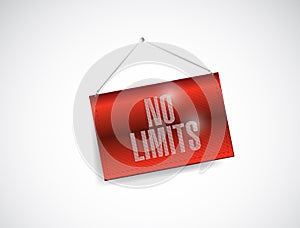 No limits hanging banner illustration design