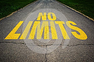 No limits message on the road