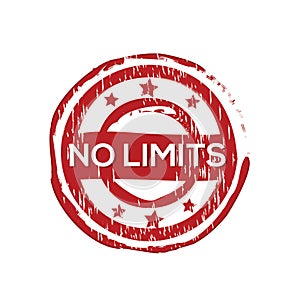 `No limits` vector rubber stamp