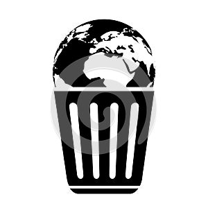 No littering concept icon, save earth
