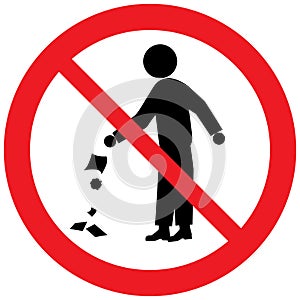 No littering sign isolated