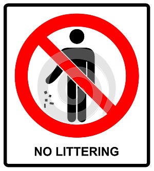 No littering sign vector illustration photo