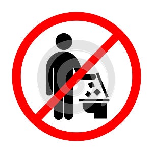 No littering in toilet sign. Vector illustration