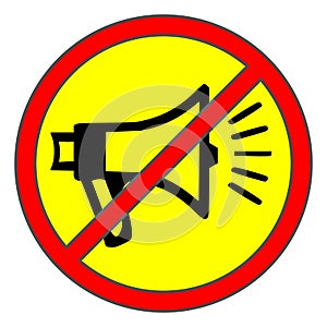 No loud noises warning sign vector graphics photo