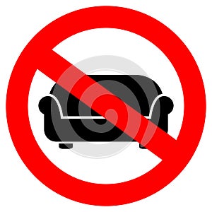 No lying on sofa sign