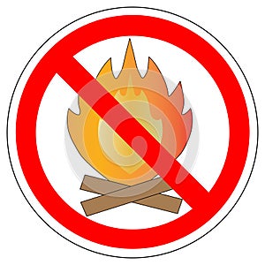 No make fire, sign, vector.