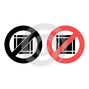 No margin, text icon. Simple glyph, flat  of text editor ban, prohibition, embargo, interdict, forbiddance icons for ui and
