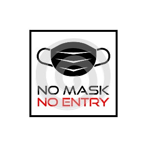 No mask no entry sign isolated on white background