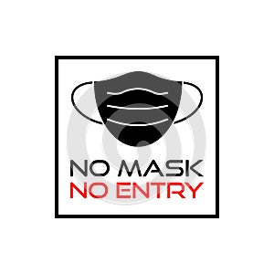 No mask no entry sign isolated on white background