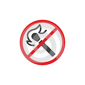 No match fire sign vector icon