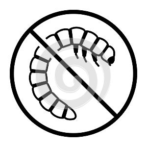 No mealworm larva isolated vector icon