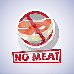 No meat sign concept - illustration