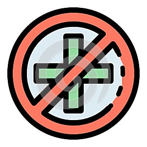 No medical help icon color outline vector