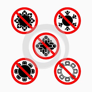 No meeting icon, do not meeting vector, prohibit icon set